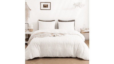 WARMDERN White Boho Duvet Cover Set