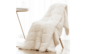 Wemore Shaggy Long Fur Faux Fur Blanket