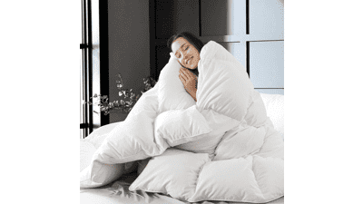 WhatsBedding Feather Comforter King Size