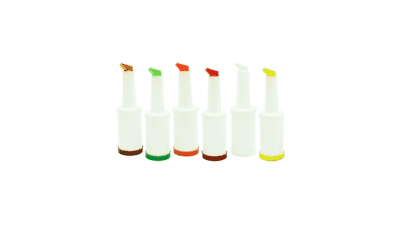 Winco Set of 6 - Flow-N-Stow Pour Bottles