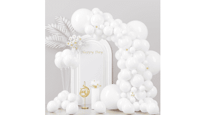 130pcs White Balloons