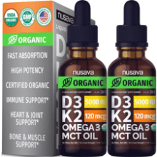 (2 Pack) Organic Vitamin D3 K2 Drops