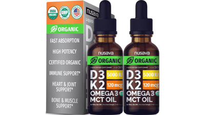 (2 Pack) Organic Vitamin D3 K2 Drops