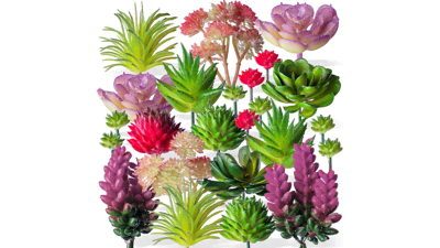 24 Mini Artificial Succulent Plants