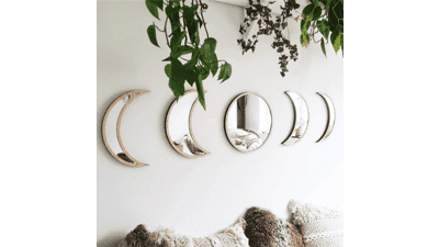 5 Pieces Scandinavian Natural Decor Mirror