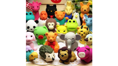 60Pcs Animal Erasers