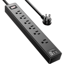 6Ft Power Strip Surge Protector