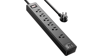 6Ft Power Strip Surge Protector