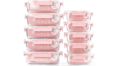 C CREST Glass Meal Prep Containers