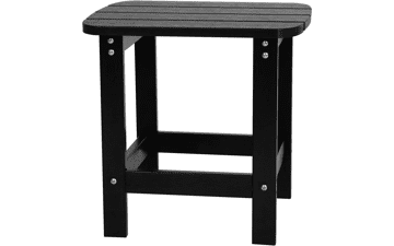 Flash Furniture Charlestown Tiered Commercial Poly Resin Adirondack Side Table - Black