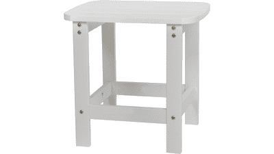 Flash Furniture Charlestown Tiered Commercial Poly Resin Adirondack Side Table - White