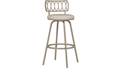 Hillsdale Canal Street Geometric Circle Back Metal Adjustable Stool