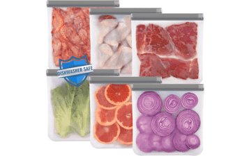 Lerine 6 Pack Reusable Gallon Freezer Bags