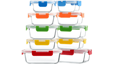 M MCIRCO 10-Pack Glass Food Storage Containers