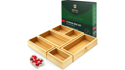 ROYAL CRAFT WOOD Luxury Bamboo Drawer Organizer