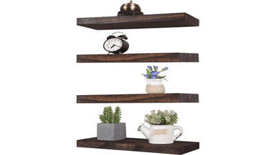 Rustic Wood Floating Shelves