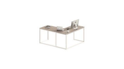 SHW Triangle-Leg L-Shaped Home Office Computer Desk