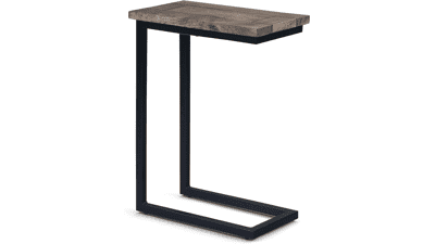SIMPLIHOME Skyler Solid Mango Wood and Metal End Table