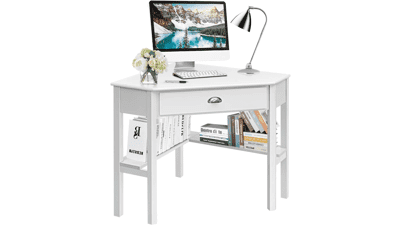 Tangkula White Corner Desk