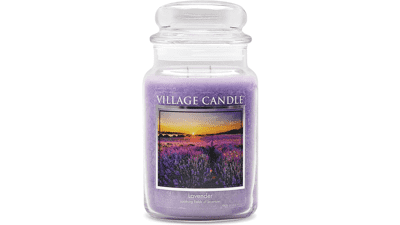 Village Candle Lavender Large Glass Apothecary Jar