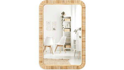 Barnyard Designs Rattan Bathroom Mirror