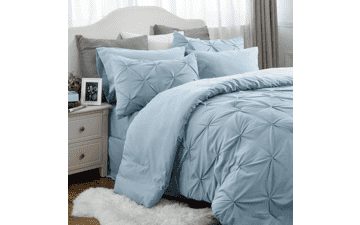 Bedsure Blue Comforter Set Queen