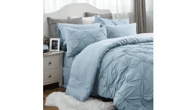 Bedsure Blue Comforter Set Queen