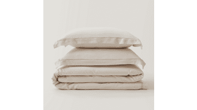 Double Stitch by Bedsure Linen Tencel Duvet Cover Set