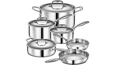 Legend 3 Ply 10 pc Stainless Steel Pots & Pans Set