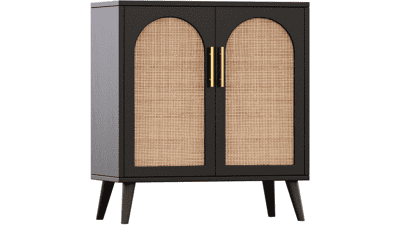 Rovaurx Rattan Storage Cabinet