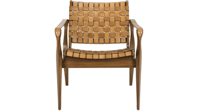 Safavieh Dilan Brown Leather Accent Chair