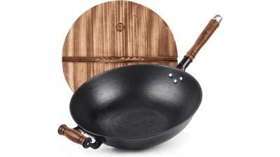 WANGYUANJI Cast Iron Wok Pan