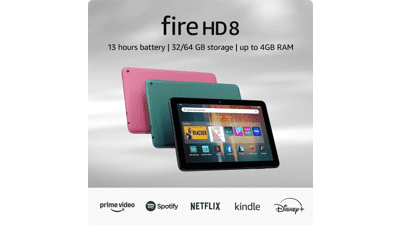 Fire HD 8 Tablet: 8" HD, 32GB, Hibiscus (2024)