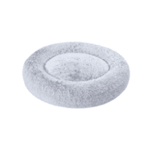 Amazon Basics Donut Dog Bed - 36" Grey Faux Fur Bolster