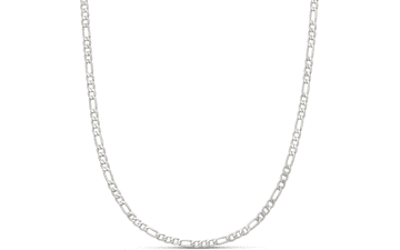 Elegant Figaro Chain Necklace - 14k Gold & Sterling Silver Plated