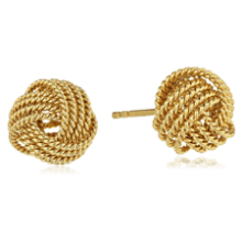 Gold Plated Love Knot Stud Earrings