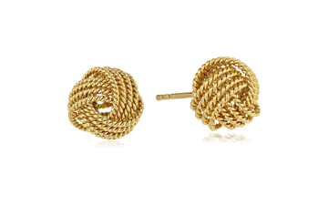 Gold Plated Love Knot Stud Earrings