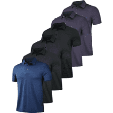 Men's Moisture Wicking Polo Shirts - 6 Pack