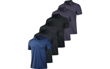 Men's Moisture Wicking Polo Shirts - 6 Pack