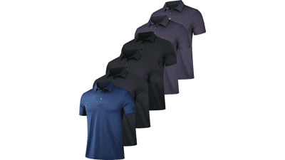 Men's Moisture Wicking Polo Shirts - 6 Pack