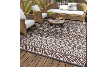 MontVoo 8x10 Outdoor Rug - Waterproof Patio Mat - Reversible RV Camping Rug