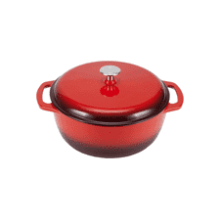 Red Enameled Cast Iron Dutch Oven - 7.3 Quart
