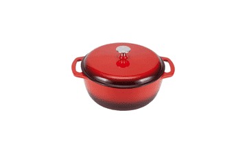 Red Enameled Cast Iron Dutch Oven - 7.3 Quart