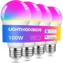 Smart Light Bulbs: 100W, WiFi, Alexa Compatible, Color Changing