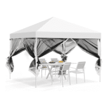 10x10 Pop Up Canopy Tent with Netting - White