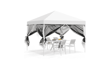 10x10 Pop Up Canopy Tent with Netting - White