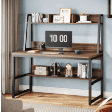 47" Computer Desk with Hutch - Small Space Home Office Desk