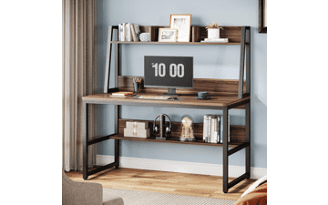 47" Computer Desk with Hutch - Small Space Home Office Desk