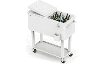 80 Quart Rolling Ice Chest: Portable Party Bar