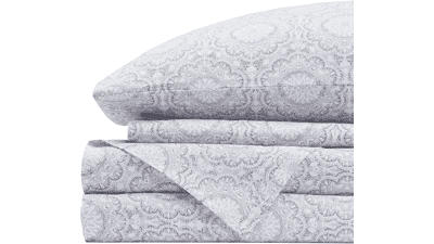 Adelia Gray King Cotton Sheets - Soft & Breathable
